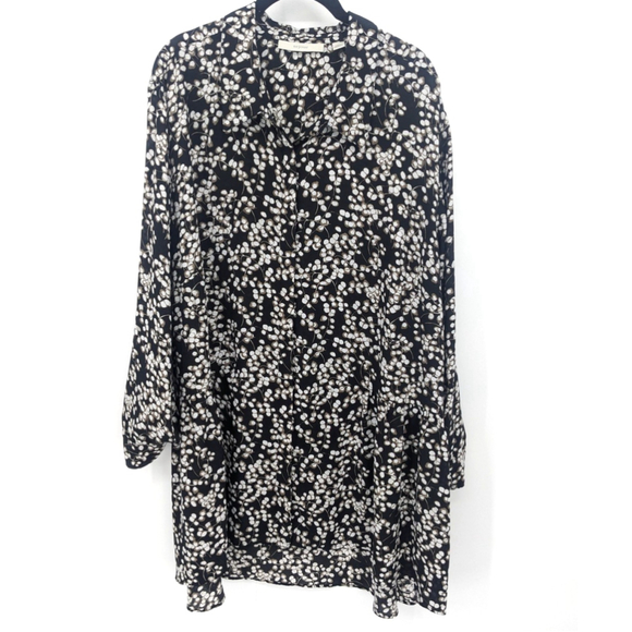 Sejour Tops - Sejour Tunic Blouse Womens 3X Black Peplum Floral Print‎ Long Sleeve Top Plus